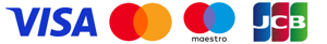 VISA, MasterCard, Maestro, JCB
