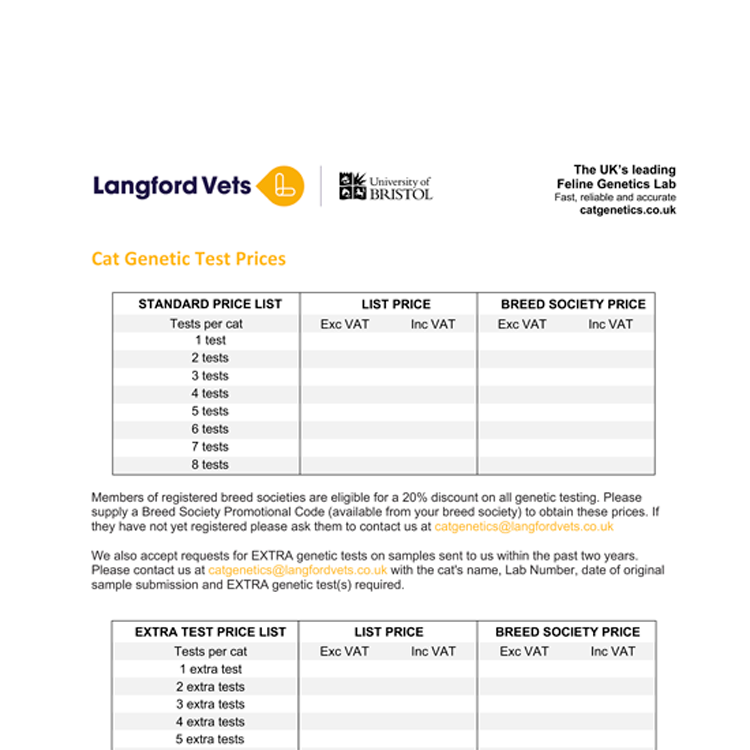 Cat Genetic Testing | Langford Vets